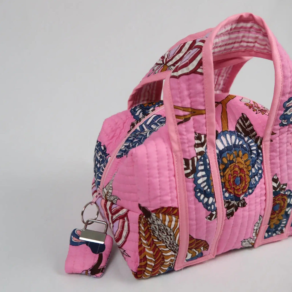 Grande trousse de toilette LOS ANGELES avec fermeture zippée rose 