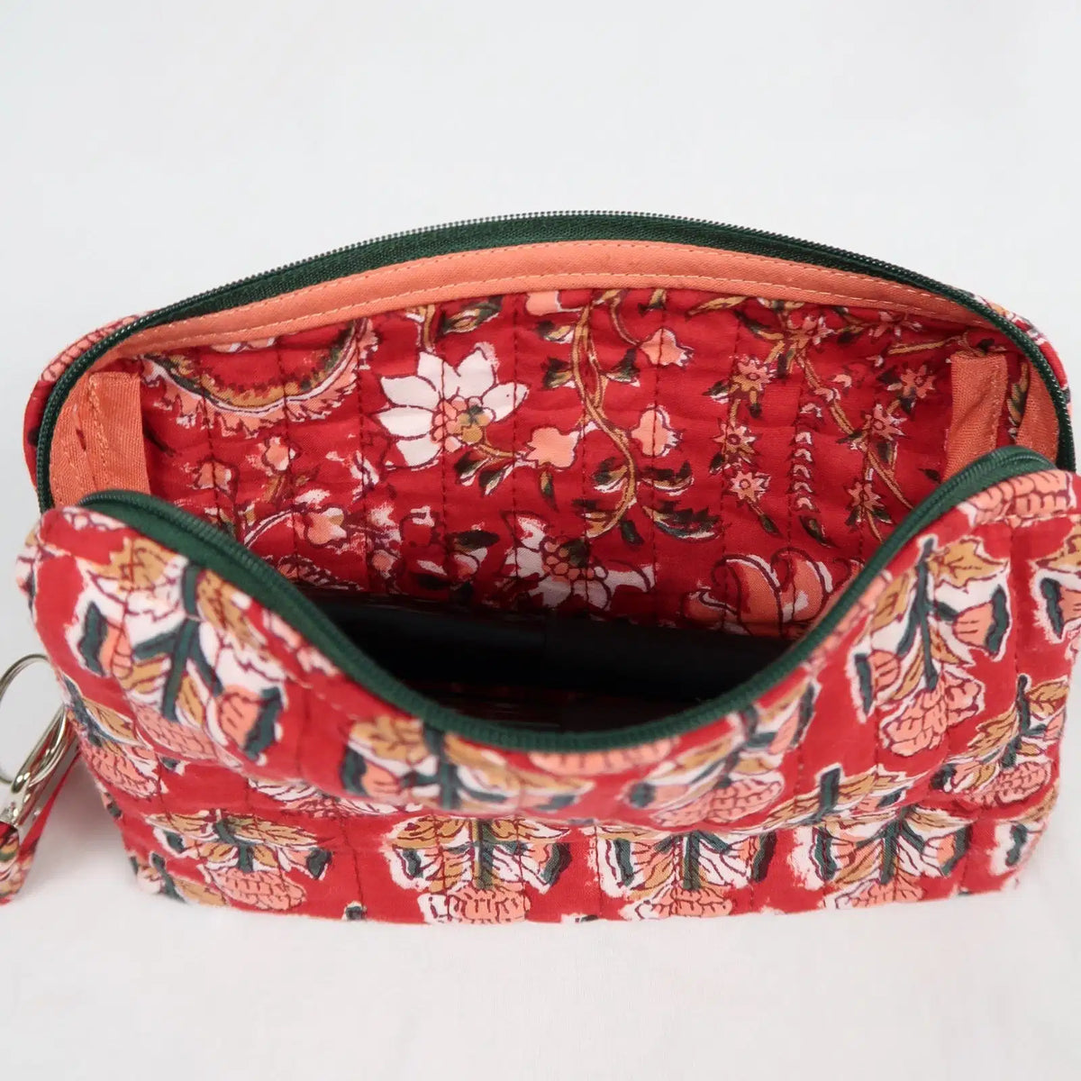 Petite trousse de toilette LONDON avec fermeture zippée vert foncé