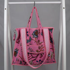 Sac LOS ANGELES avec fermeture zippée rose 
