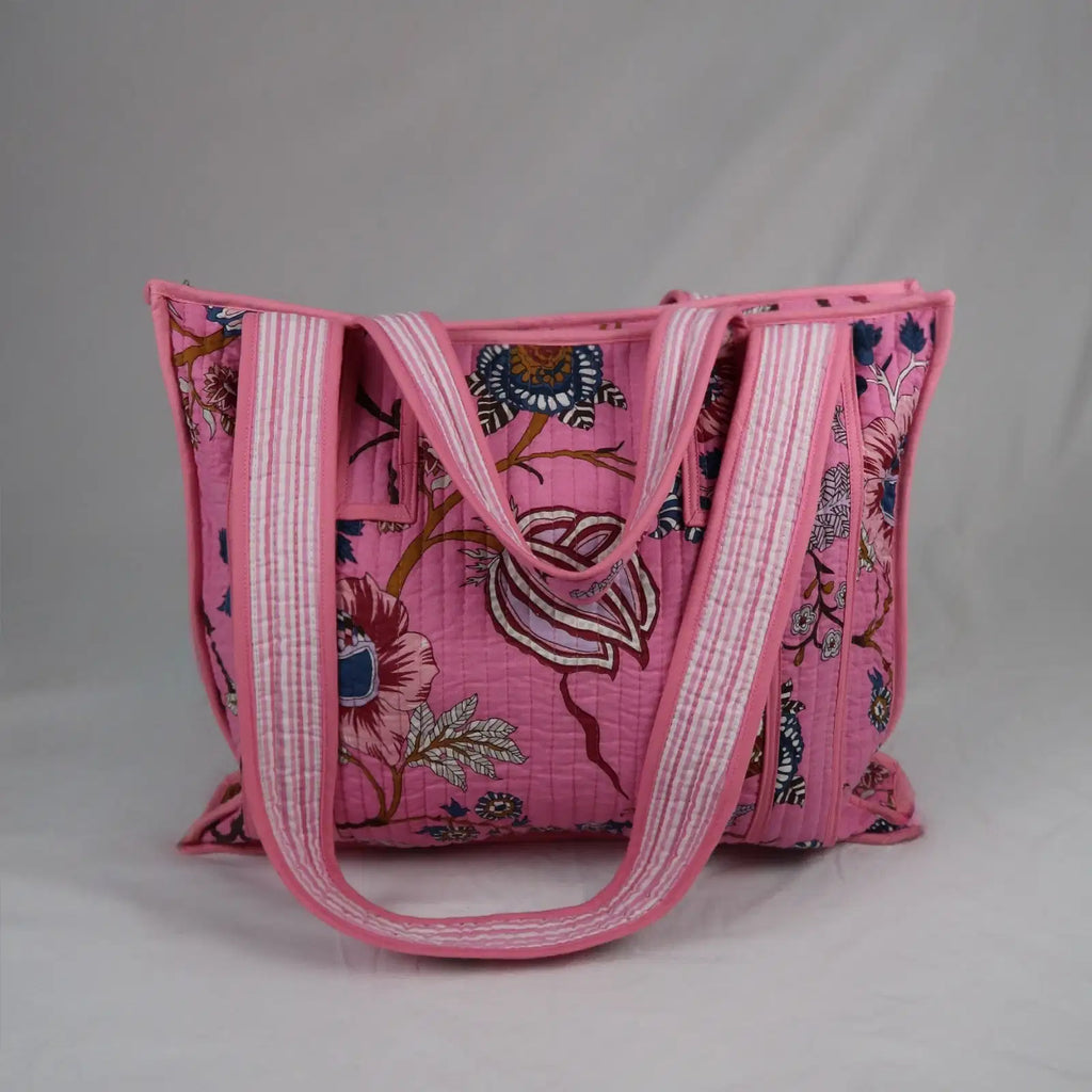 Sac LOS ANGELES avec fermeture zippée rose 