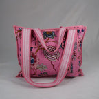 Sac LOS ANGELES avec fermeture zippée rose 