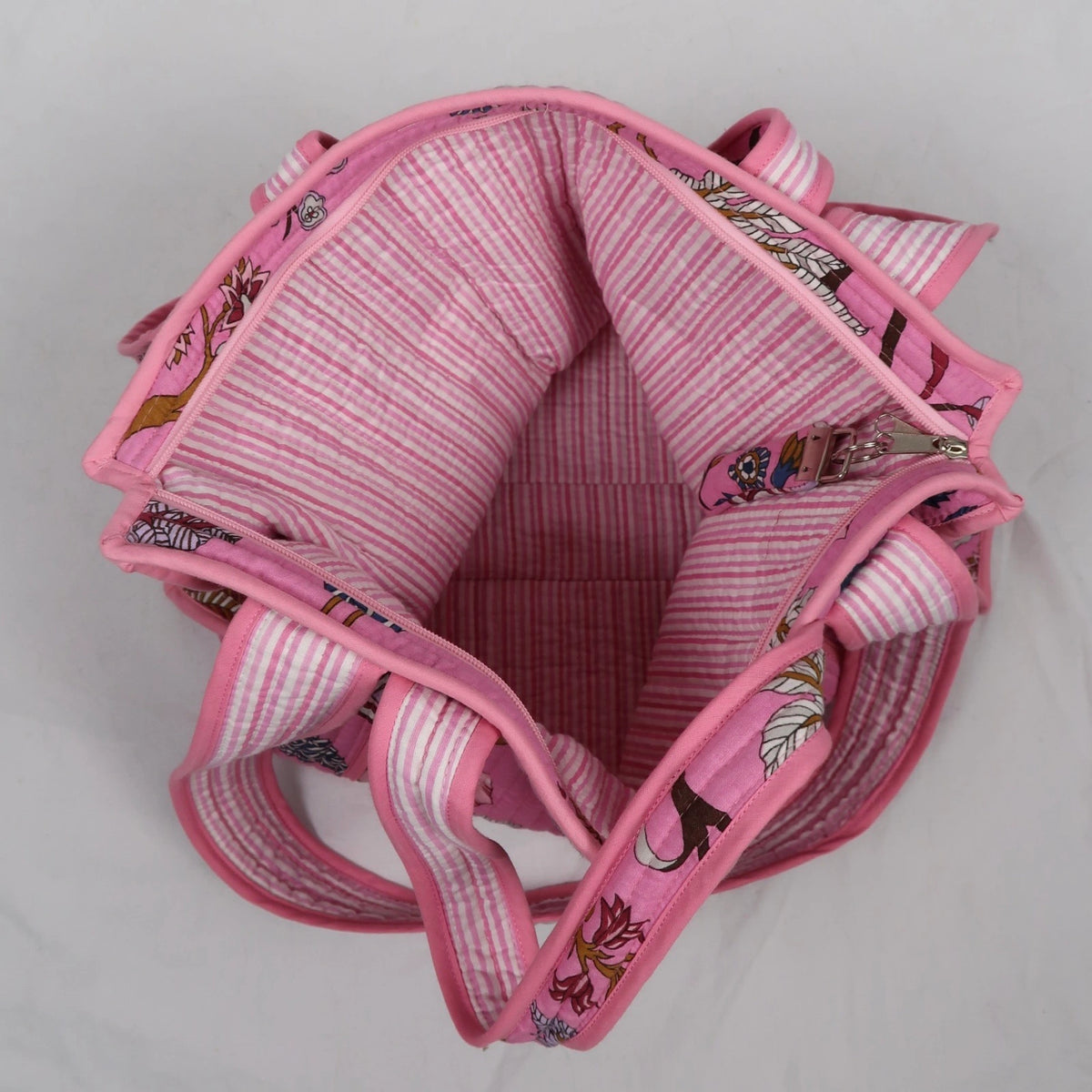 Sac LOS ANGELES avec fermeture zippée rose 