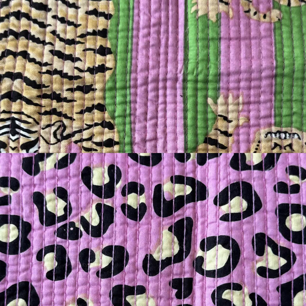 Tissu BOMBAY réversible, présenté sur ses deux faces