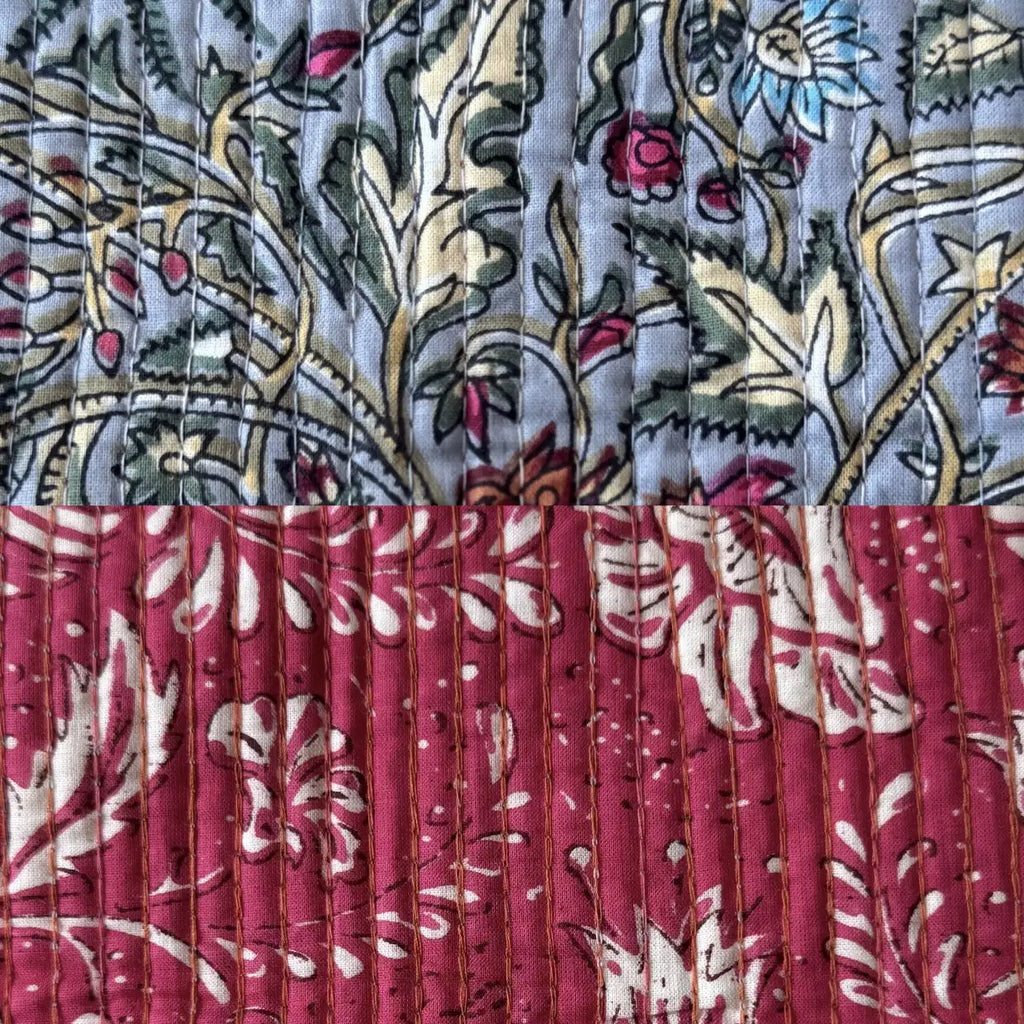 Tissu MAHÉ réversible, présenté sur ses deux faces