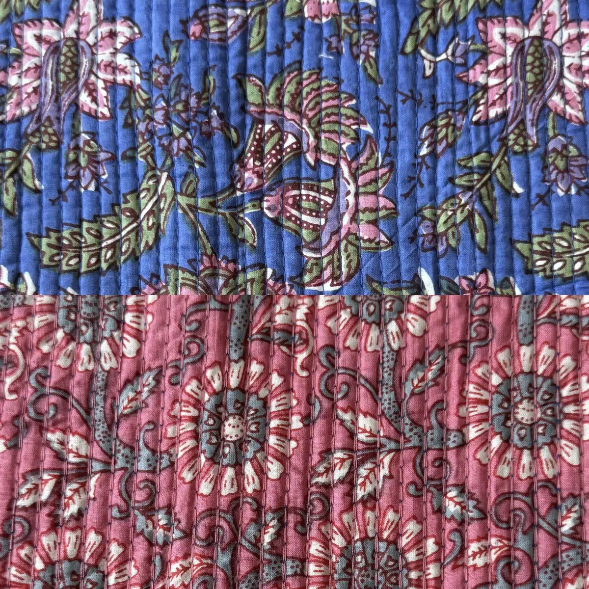 Tissu PONDICHERY réversible, présenté sur ses deux faces