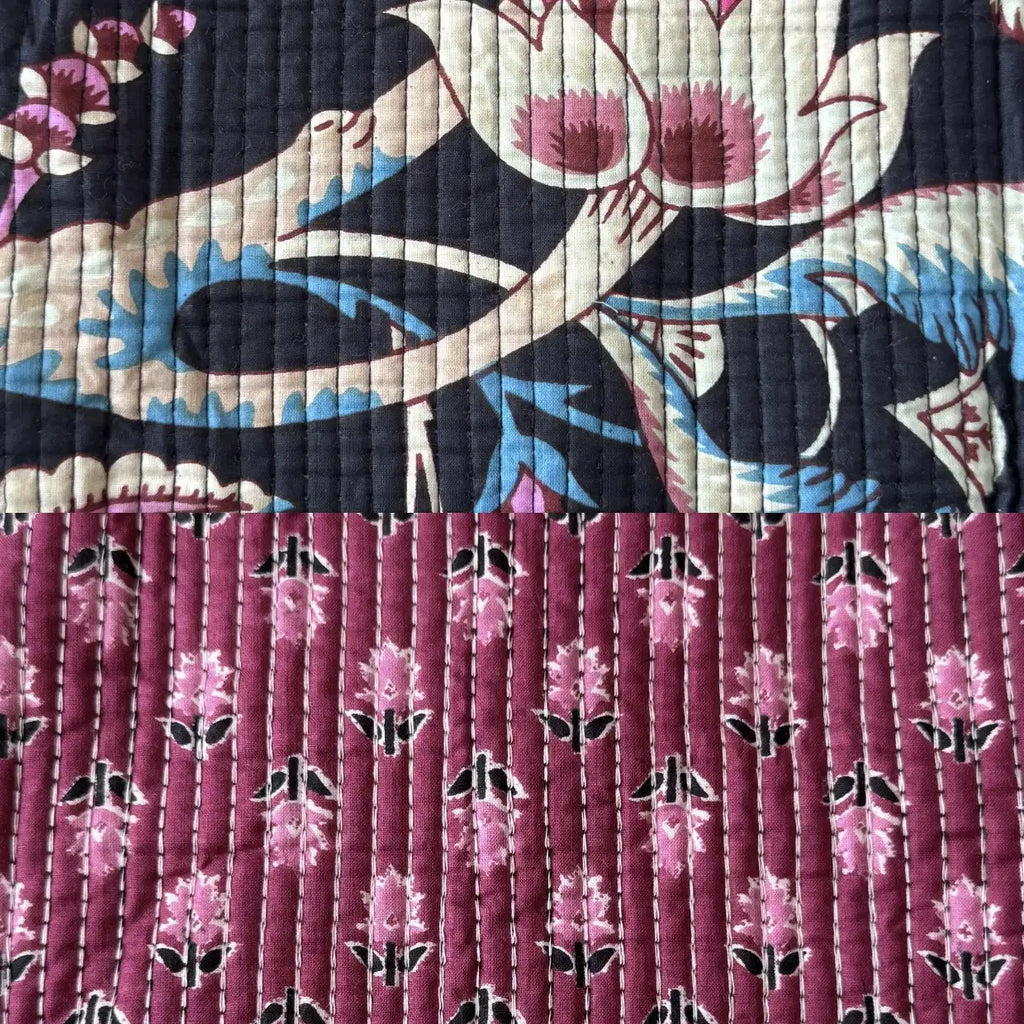 Tissu VICTORIA réversible, présenté sur ses deux faces